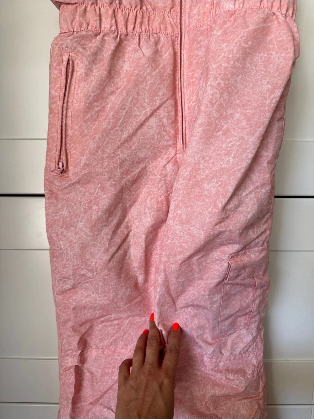 Girls Pink Insulated Snow Bib One-Piece with Adjustable Straps